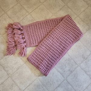Womens scarf think long chunky pink